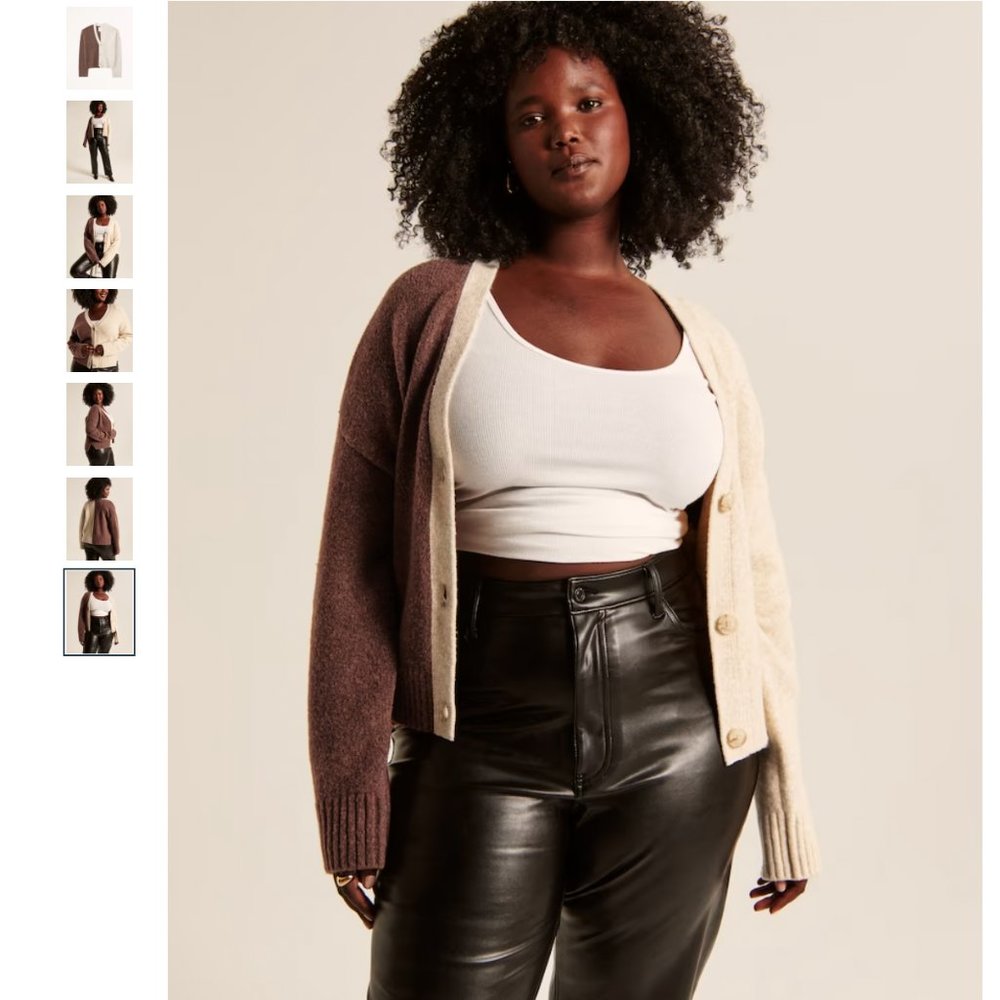 NWT A&F - Spliced Short Cardigan - Picture 8 of 8